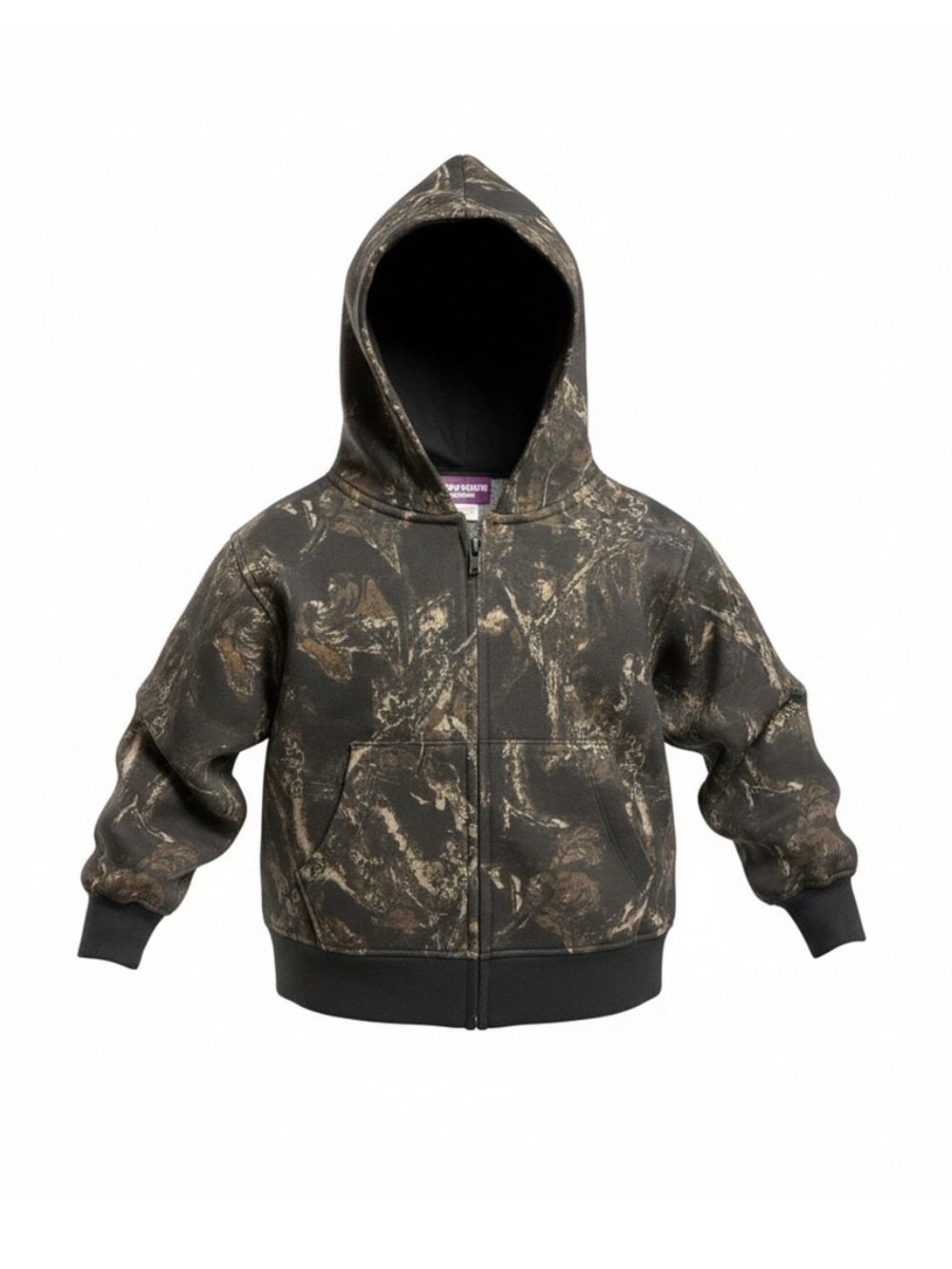 Weekend Academy Kids' Camouflage Full Zip Hoodie - Brown/Black